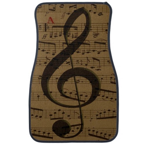 Musical Treble Clef Sheet Music Classic  Car Floor Mat