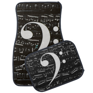 Musical Treble Clef Sheet Music Classic Car Mat