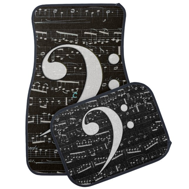 Musical Treble Clef Sheet Music Classic  Car Mat (Set)