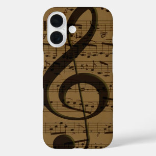Musical Treble Clef Sheet Music Classic  iPhone 16 Case
