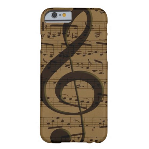 Musical Treble Clef Sheet Music Classic  Barely There iPhone 6 Case