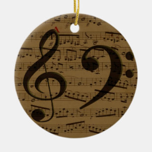 Musical Treble Clef Sheet Music Classic  Ceramic Ornament