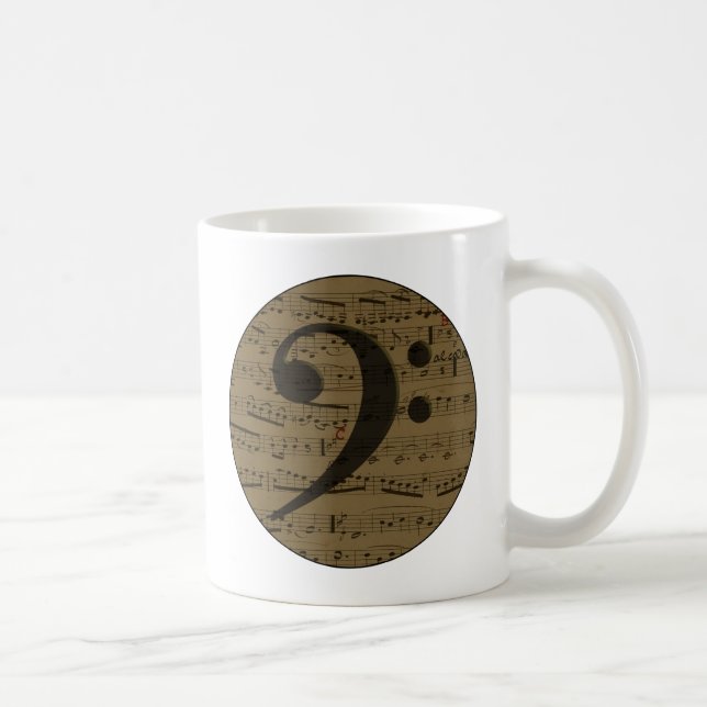 Musical Treble Clef Sheet Music Classic  Coffee Mug (Right)