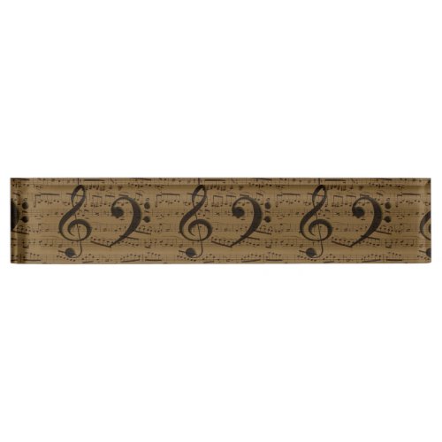Musical Treble Clef Sheet Music Classic  Desk Name Plate