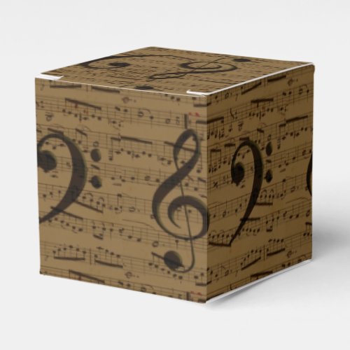 Musical Treble Clef Sheet Music Classic  Favor Boxes