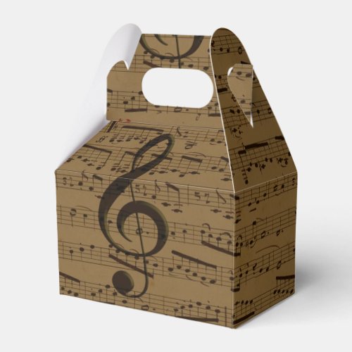 Musical Treble Clef Sheet Music Classic  Favor Boxes