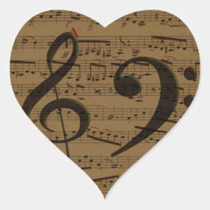 Music Notes Love Song Wood Rubber Stamp Hooks Lines & Inkers Vintage Hearts