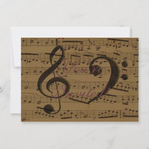 Musical Treble Clef Sheet Music Classic Invitation