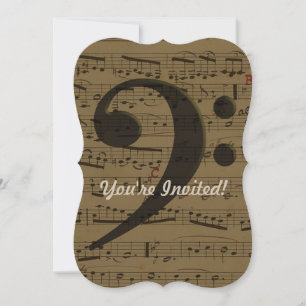 Musical Treble Clef Sheet Music Classic Invitation