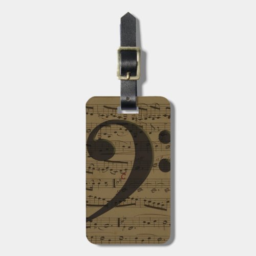 Musical Treble Clef Sheet Music Classic  Luggage Tag