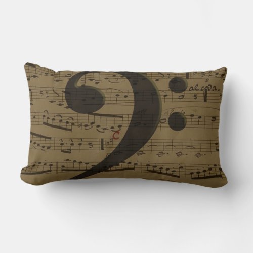 Musical Treble Clef Sheet Music Classic  Lumbar Pillow