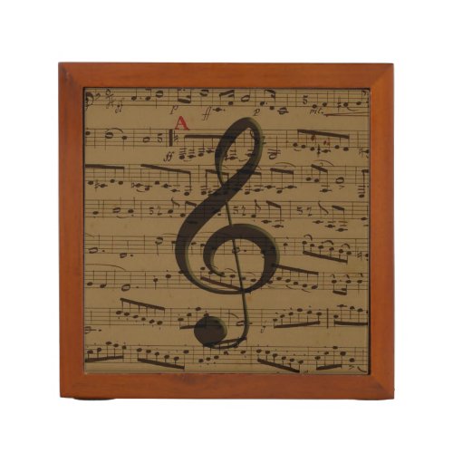 Musical Treble Clef Sheet Music Classic  Pencil Holder