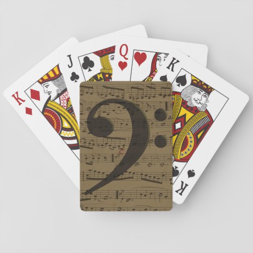 Musical Treble Clef Sheet Music Classic  Playing Cards