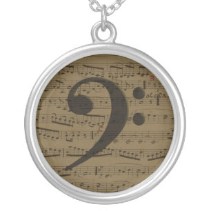 Musical Treble Clef Sheet Music Classic Silver Plated Necklace