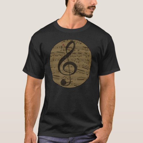 Musical Treble Clef Sheet Music Classic  T_Shirt