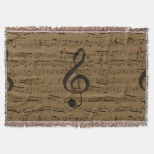 Musical Treble Clef Sheet Music Classic  Throw Blanket