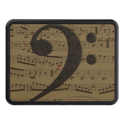 Musical Treble Clef Sheet Music Classic  Tow Hitch Cover
