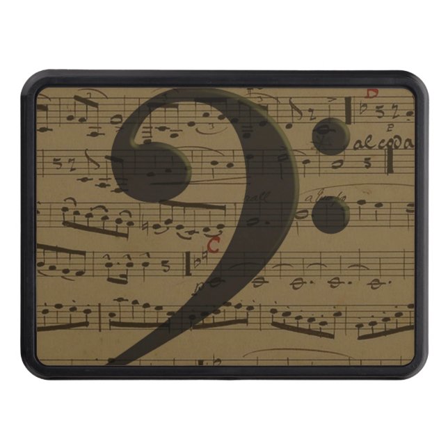 Musical Treble Clef Sheet Music Classic  Tow Hitch Cover (Front)