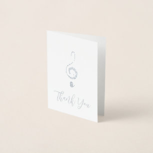Musical Treble Clef Simple Foil Card