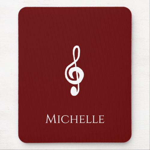 Musical Treble Clef Symbol Red  Mouse Pad