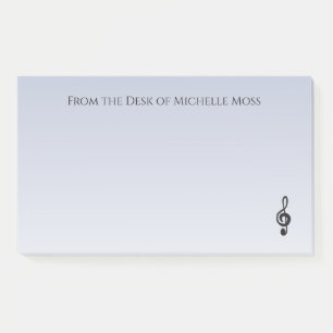 Musical Treble Clef Symbol Simple Purple Post-it Notes