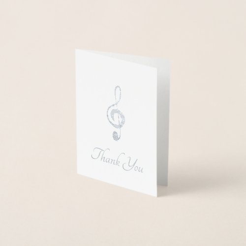 Musical Treble Clef Thank You  Foil Card