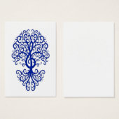 Musical Treble Clef Tree Blue on White (Front & Back)