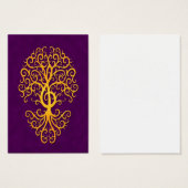 Musical Treble Clef Tree Golden Purple (Front & Back)