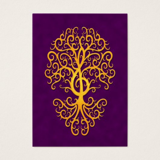 Musical Treble Clef Tree Golden Purple (Front)