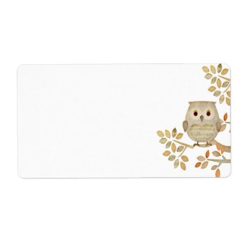 Musical Tree Owl Label by CuteLittleTreasures at Zazzle