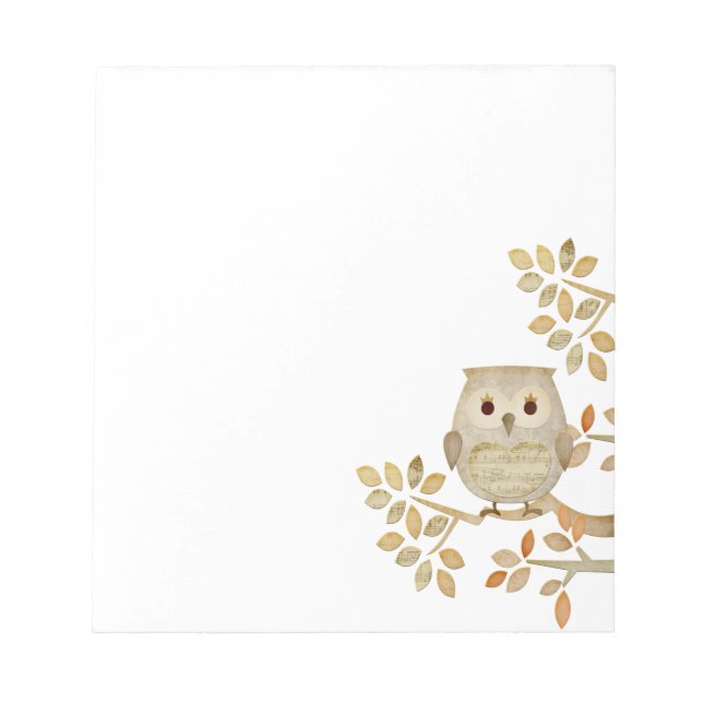 Musical Tree Owl Notepad (Front)