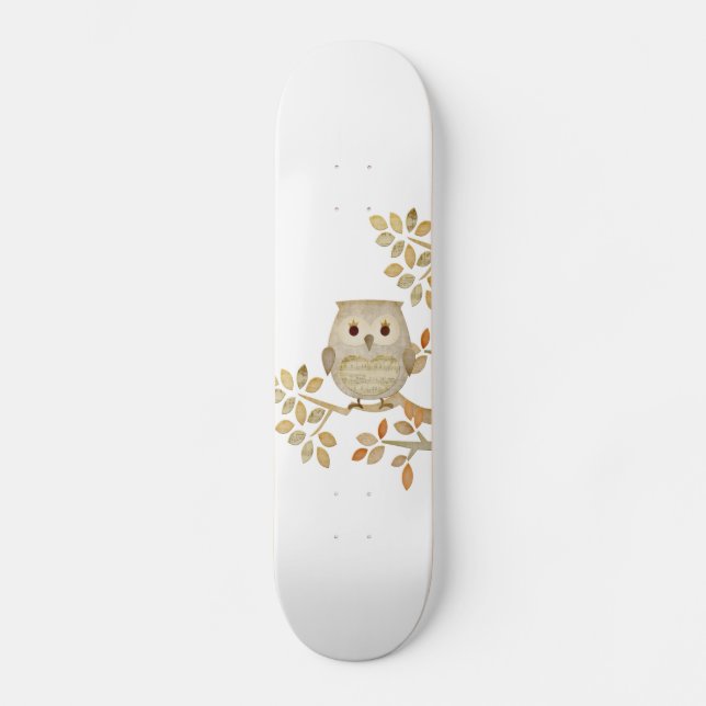 Musical Tree Owl Skateboard Deck (Front)
