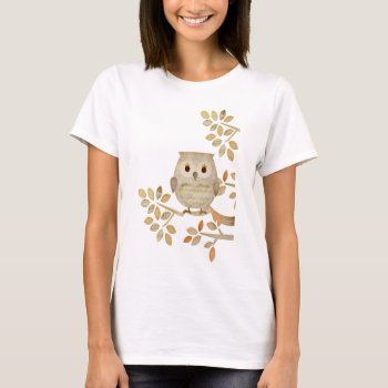 Musical Tree Owl T-shirt by CuteLittleTreasures at Zazzle