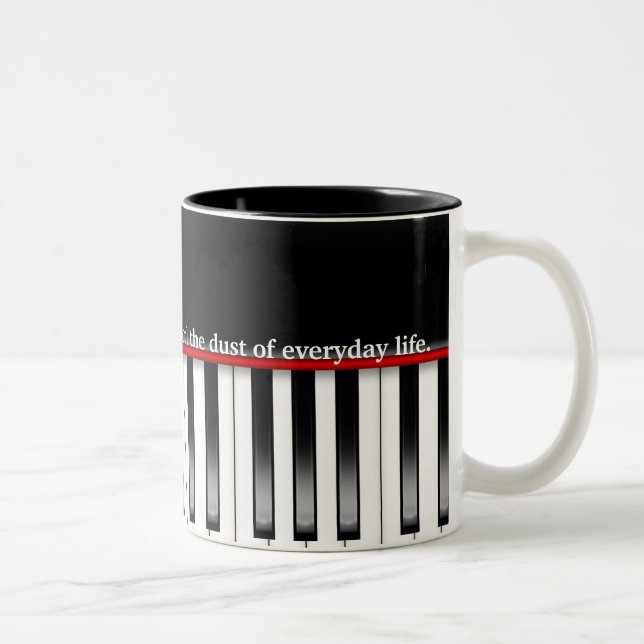 Musical Truism with Piano Two-Tone Coffee Mug (Right)