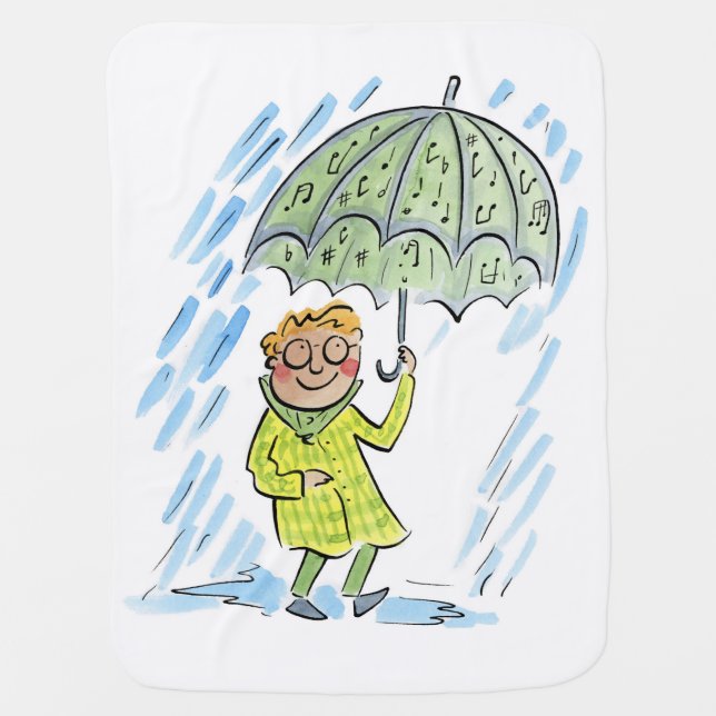 Musical Umbrella Baby Blanket (Front)