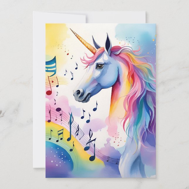Musical Unicorns Thank You Cards (Front)