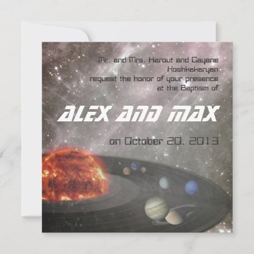 Musical Universe - Baptism Invitation