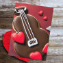 Musical Valentine Pun Chocolate Violin-tine Hearts Holiday Card
