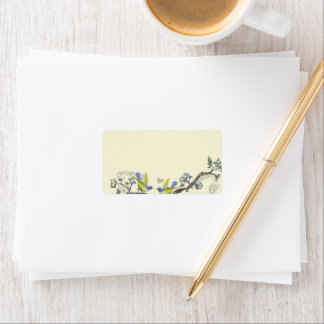 Musical Vintage Aqua Birds Branch Address Labels