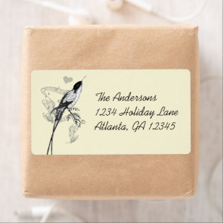 Musical Vintage Hummingbird Heart Labels