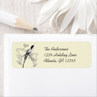 Musical Vintage Hummingbird Heart Labels