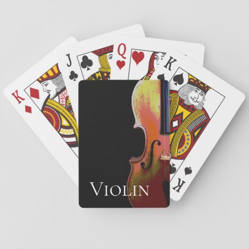 Musical Violin Distressed Classical Music Playing Cards