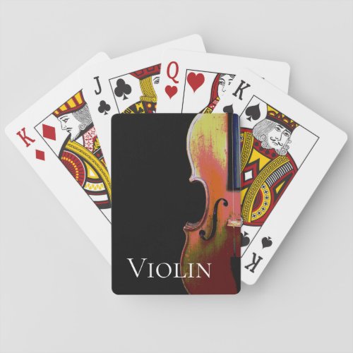 Musical Violin Distressed Classical Music Poker Cards