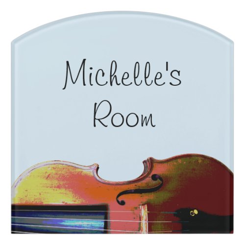 Musical Violin Monogram Teenager Bedroom Door Sign