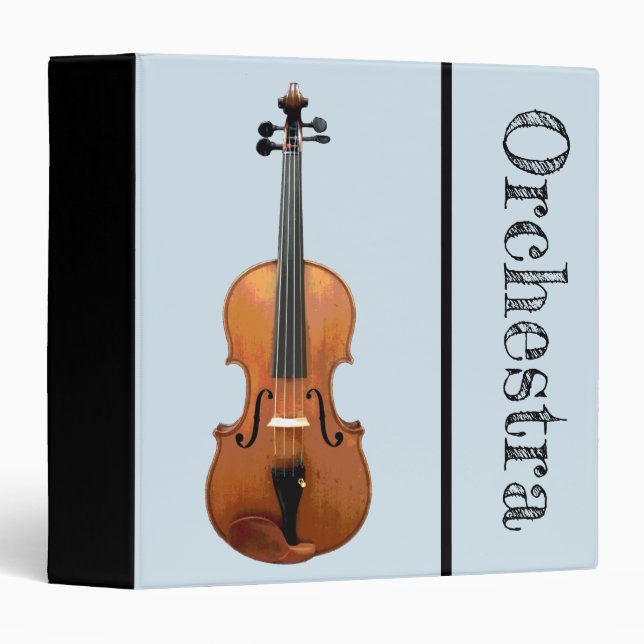 Musical Violin Orchestra 3 Ring Binder (Front/Spine)