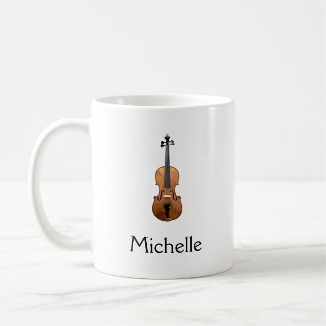 Musical Violin Personalized Coffee Mug (Left)