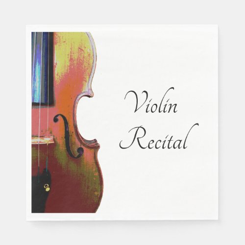 Musical Violin Recital Elegant Classical Music Napkins