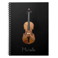 Musical Violin Simple Personalized Black
