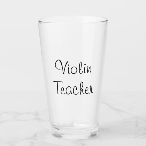 Musical Violin Teacher Cute Typography  Glass