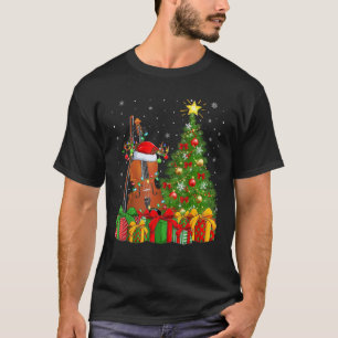 Musical Violin Xmas Tree Lighting Santa Violin Chr T-Shirt
